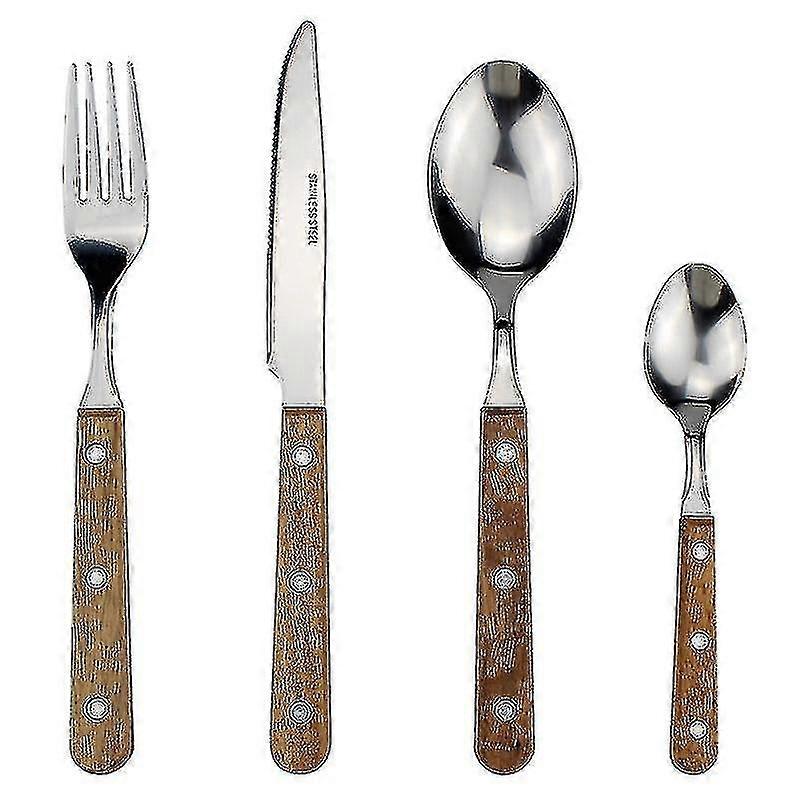 Classic Elegant Resin Rivets Handle Style Stainless Steel Western Cutlery 4 In 1 Set Delicate Utensils Dinnerware For Home