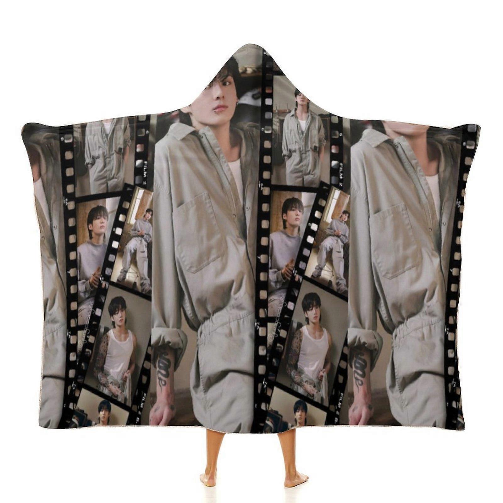 BTS Jung Kook (71) Blanket Wearable Cartoon Cosplay Hoodie Throw