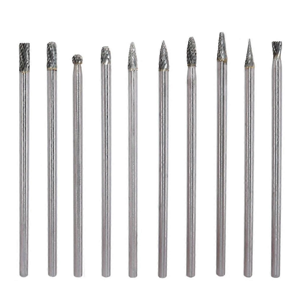 10pcs 6x6x150mm 초경합금 로터리 파일 텅스텐 스틸 연삭 헤드 금속 옥 목재 연삭