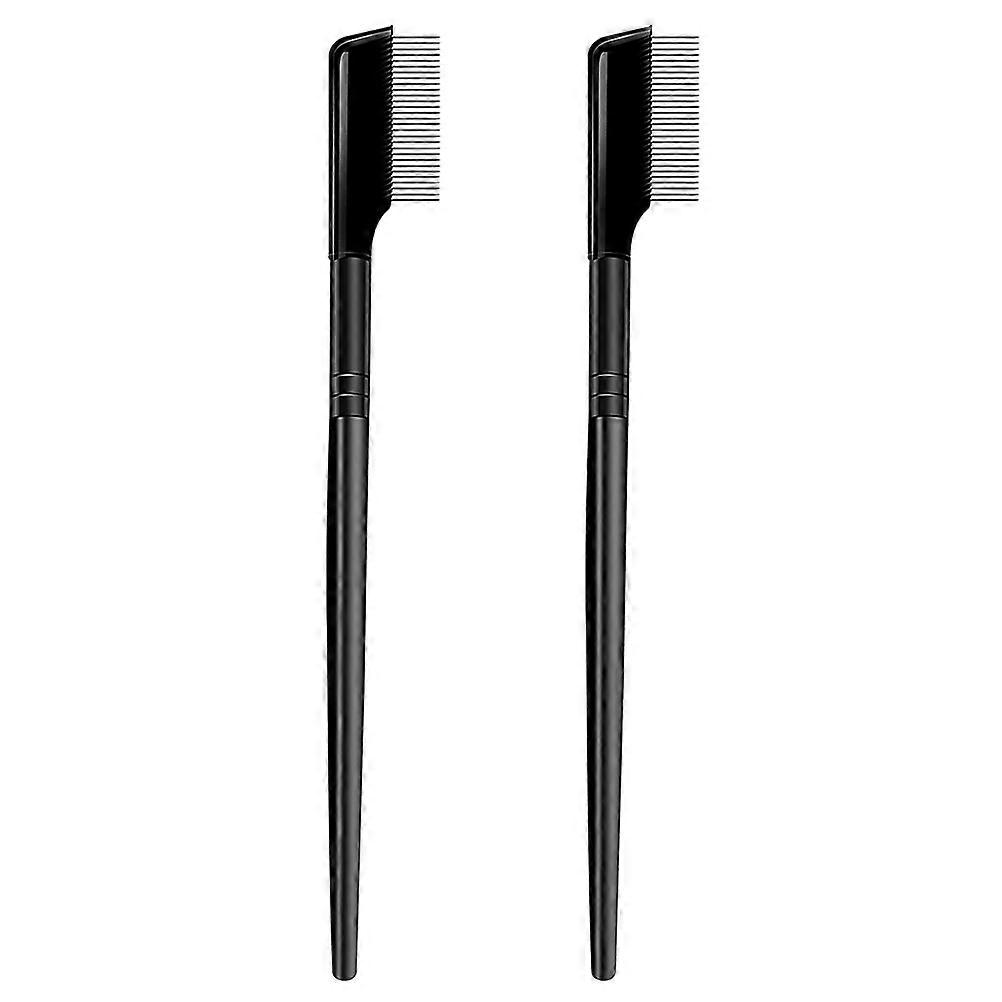 2PCS Dense Teeth Steel Needle Eyelash Brow Comb Practical Eyelash Separator