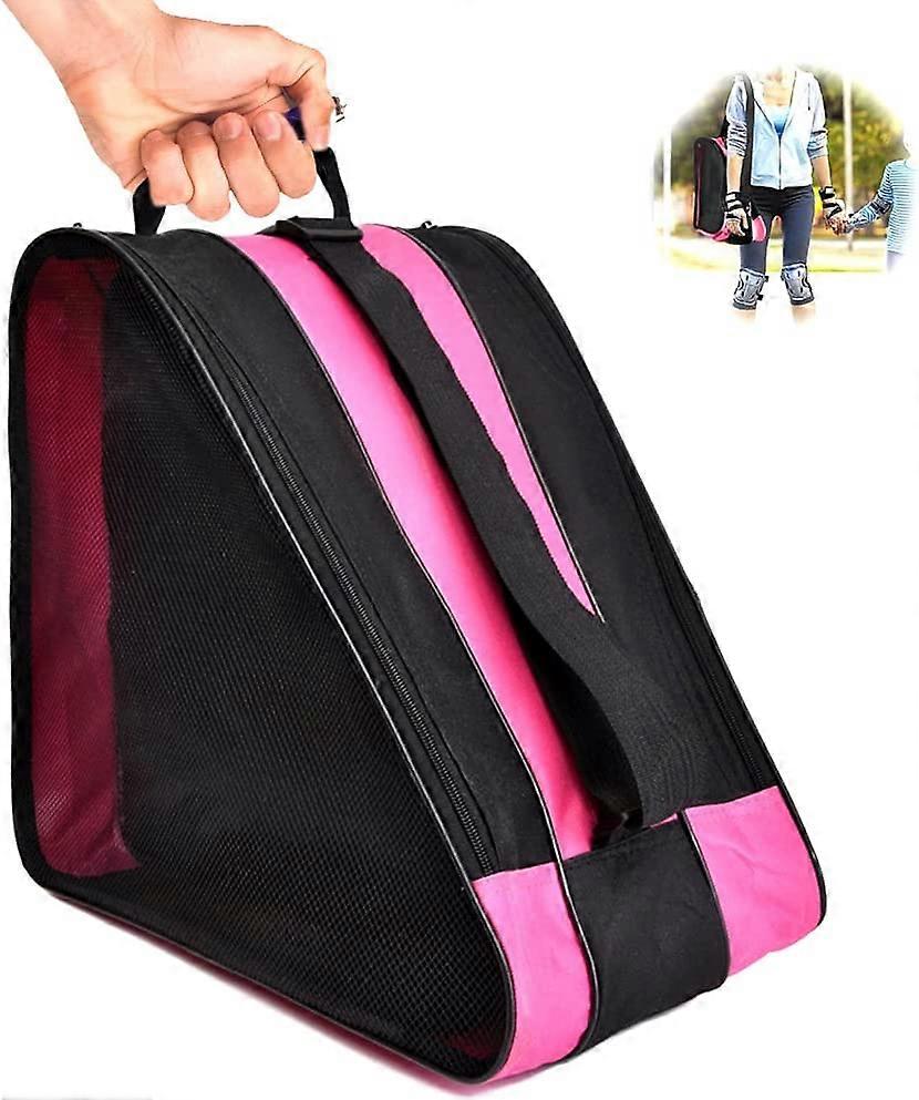 Sac de patinage à glace en tissu Oxford respirant pour transporter des patins à roulettes ou patins à glace – Accessoires pour enfants, hommes, femmes, adultes (noir