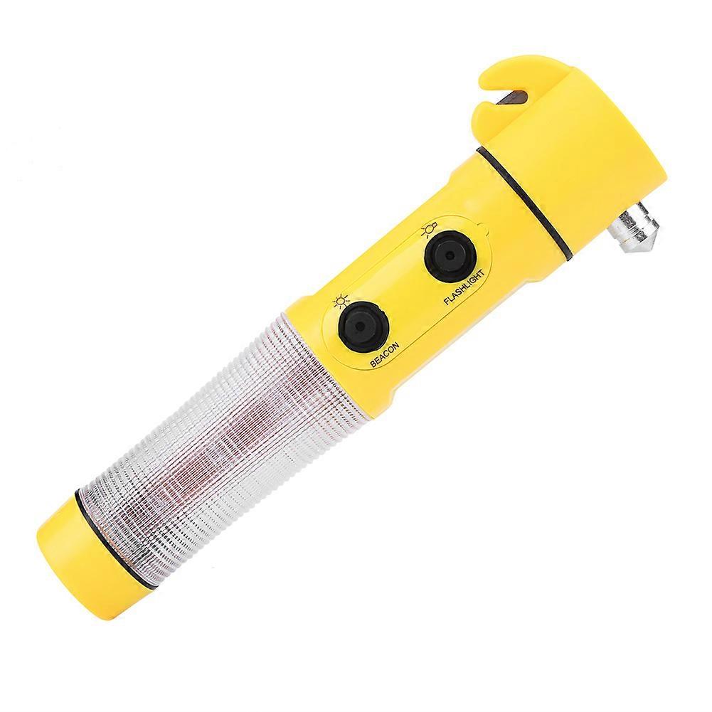 4 in 1 Car Emergency Escape Hammer Safety Seat Belt Cutter LED Torch Warning Flashlight