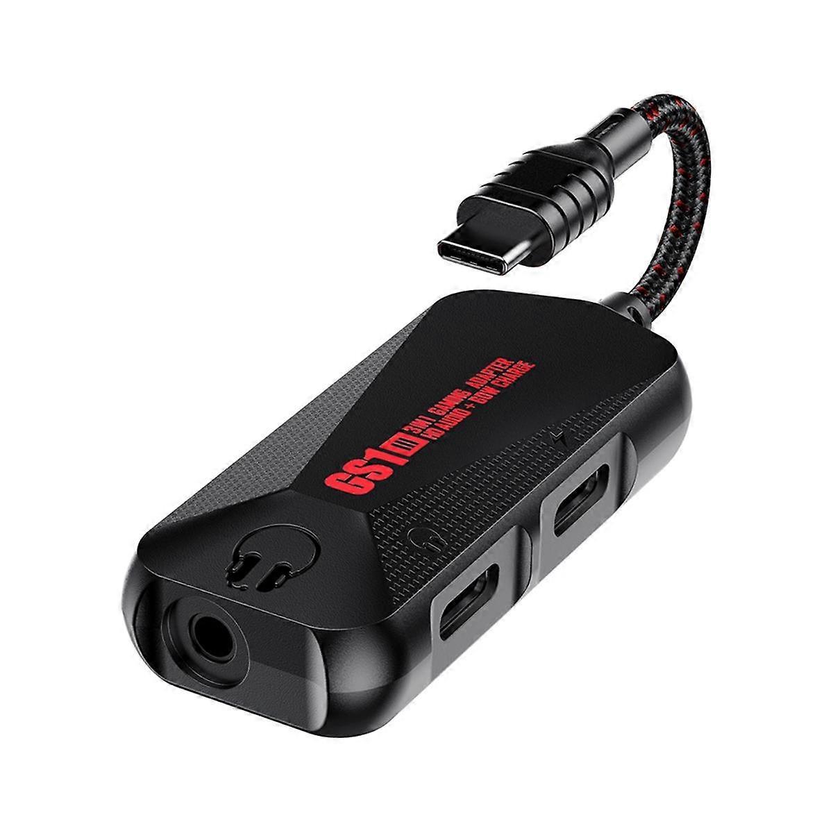 3 in 1 Game Phone Sound Card Hi-Res Sound Quality Type C to 3.5mm Headphone Jack PD QC 60W Fast Cha