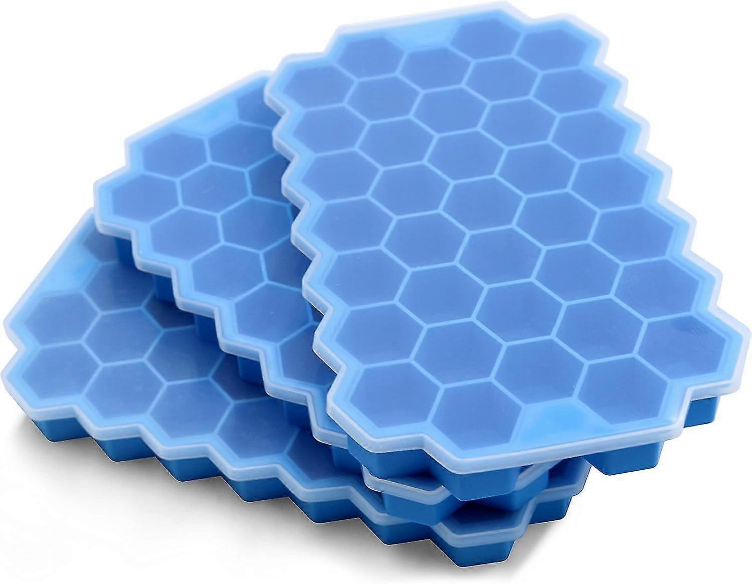 Ice Cube Trays for Freezer with Lid-3 Packs Silicone Ice Cube Tray with Lid Ice Maker,Easy-Release Reusable Ice Cube in Organizer Bins or Ice Bucket