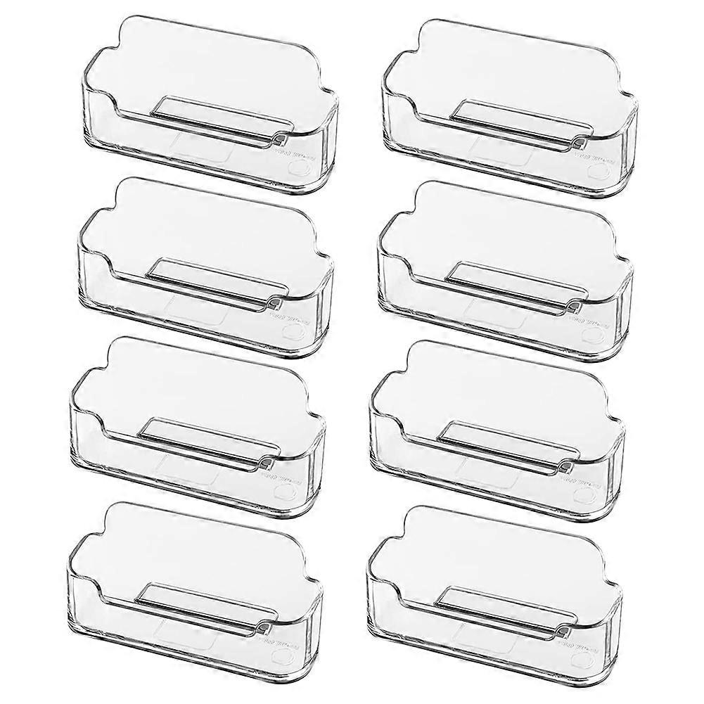 8 Pack Business Card Holder for Desk,Acrylic Clear Business Card Holder Stand,Business Card Display