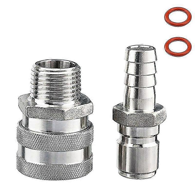 1/2"npt Beer Quick Disconnect Set, 1/2 " Barb 304 Stainless Steel Quick Disconnect Kit Moonshine Fitting Connectors Homebrewing