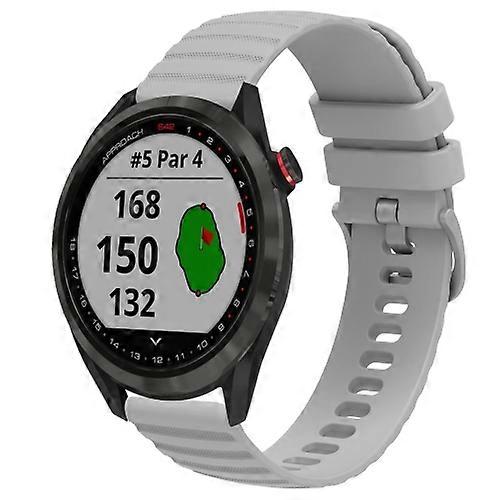 For Garmin Approach S40 20mm Wavy Dot Pattern Solid Color Silicone Watch Band