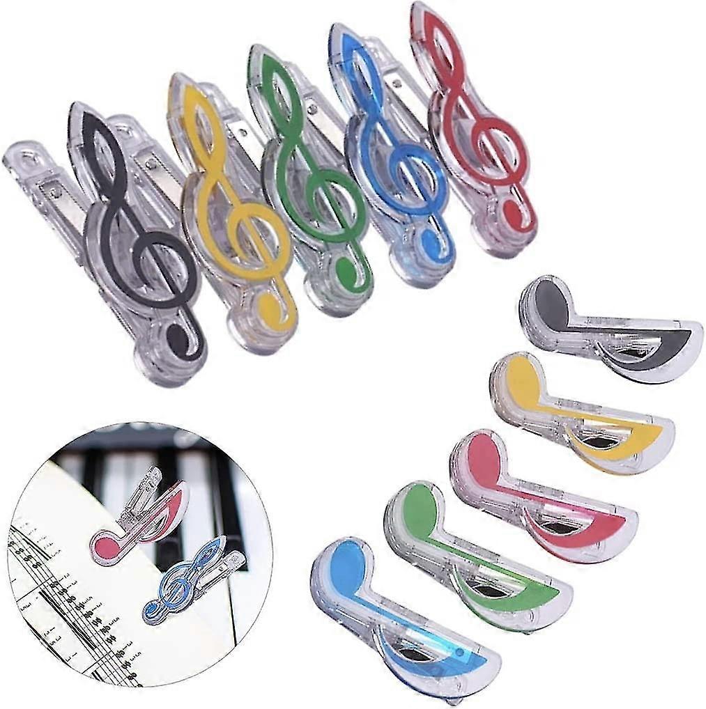 10 Pack Music Note Clips Music Clips Page Holder Plastic Sheet Clips