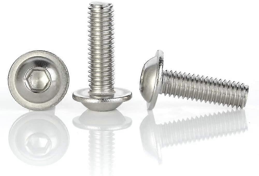 M5 × 12 مم برغي رأس مقبس زر ذو شفة ، ستانلس ستيل 18-8 (304) ، مترابط بالكامل ، محرك مقبس ألين ، كمية 100