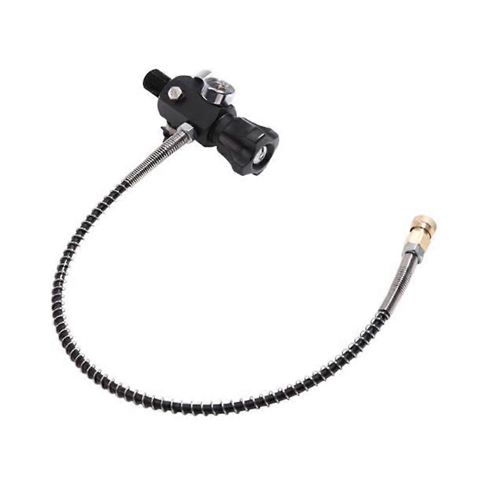 PCP Tank Gauge Charging Valve Filling Station Refill Adapter with 400Bar 6000Psi Gauge 50cm Hose,M1