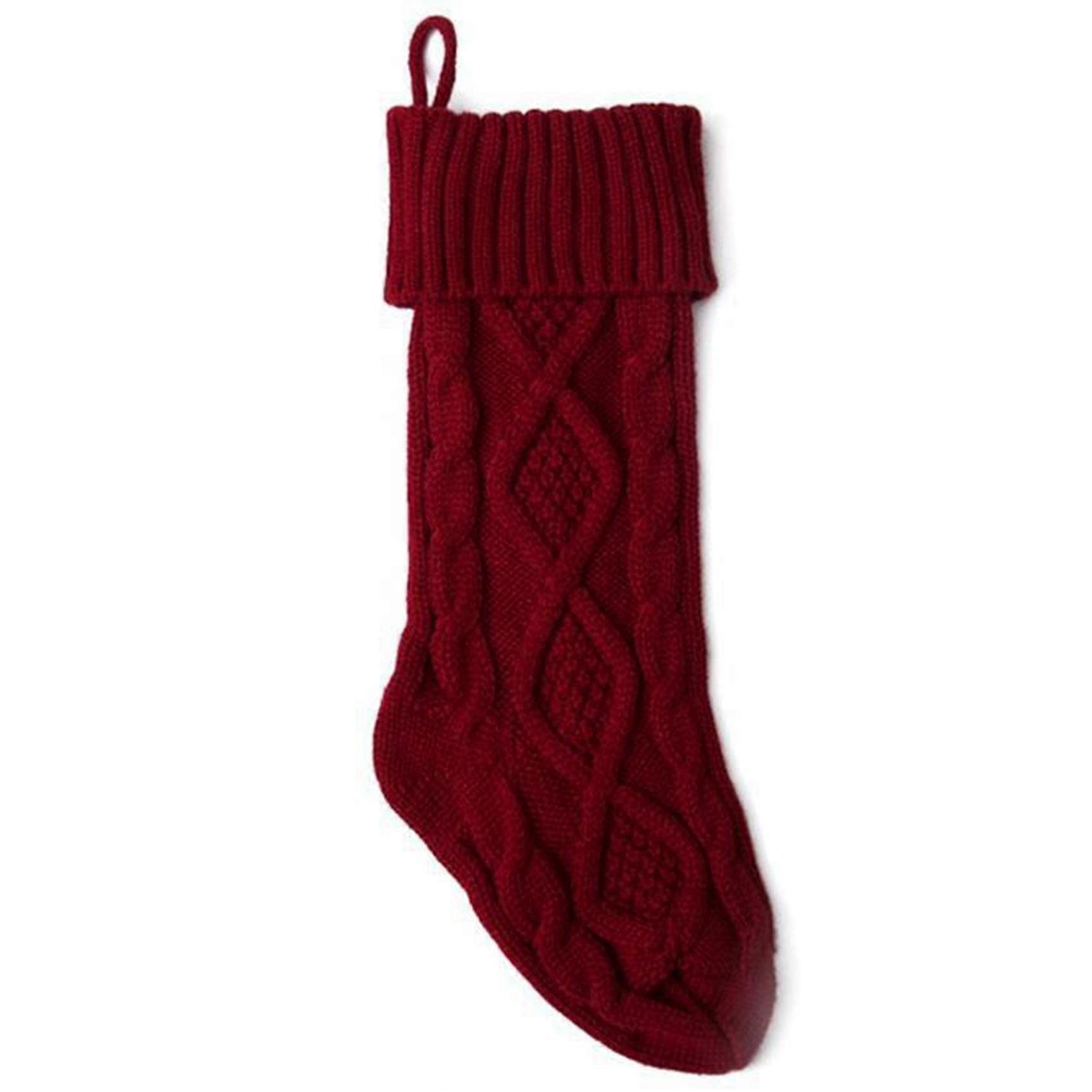 Christmas Stocking Knitted Wool Home Decoration, Red
