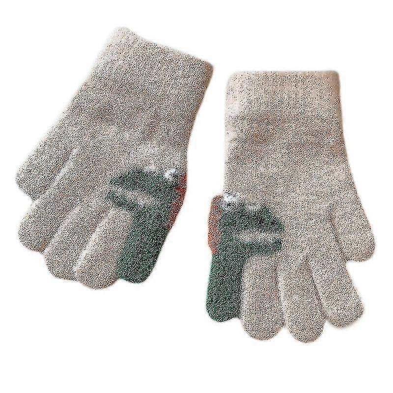 Animals Elements Pattern Gloves Winter Warm Knitted Full Finger Glove Keep Warm