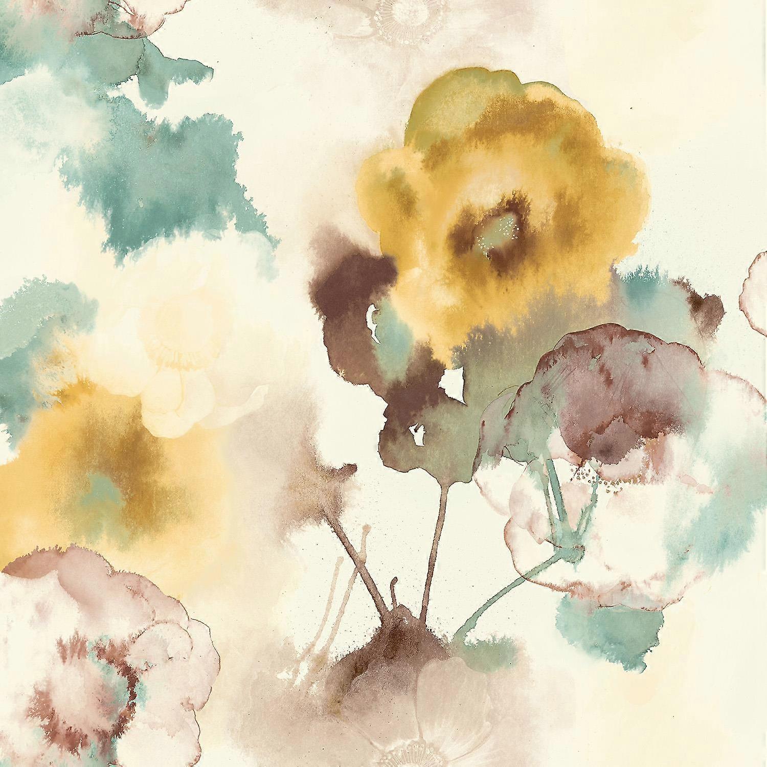 Wallquest Multi Watercoloured Floral Wallpaper