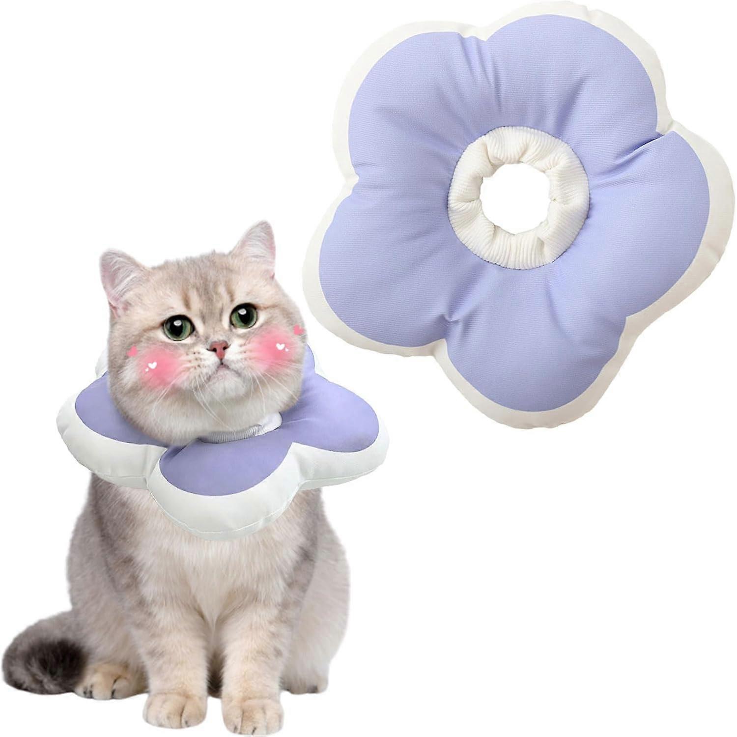 Collar for cats and small dogs - Soft flower-shaped cone for quick recovery after surgeries and injuries - Adjustable