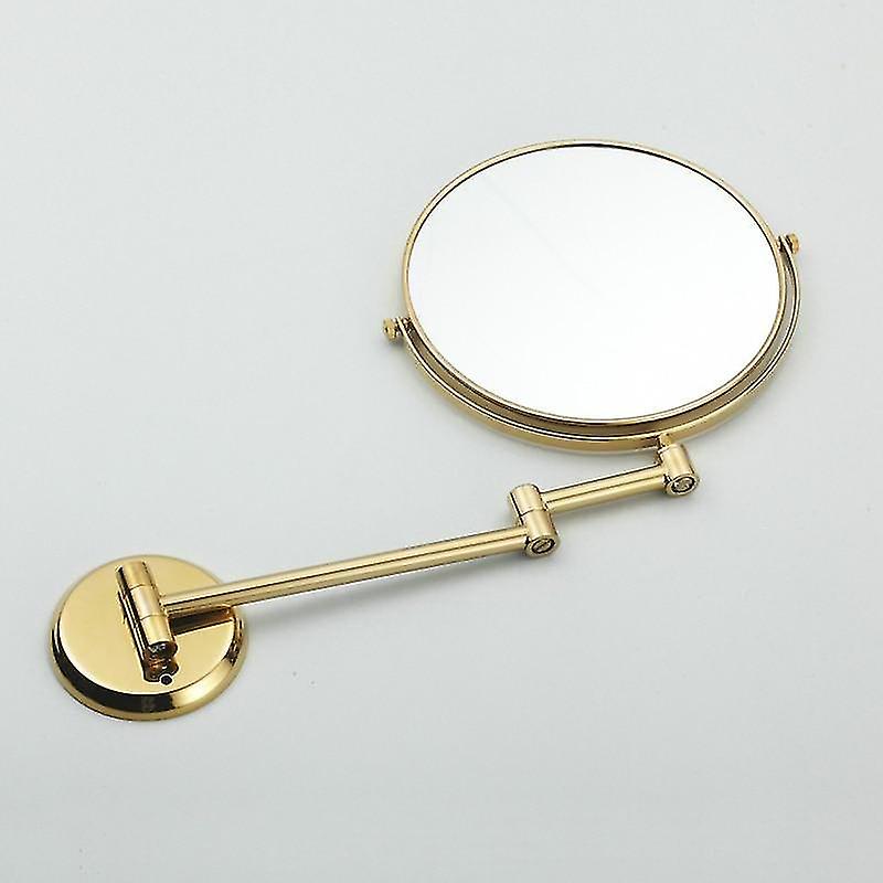 フェイスミラー両面バスルーム折りたたみ式真鍮シェーブメイクアップミラー