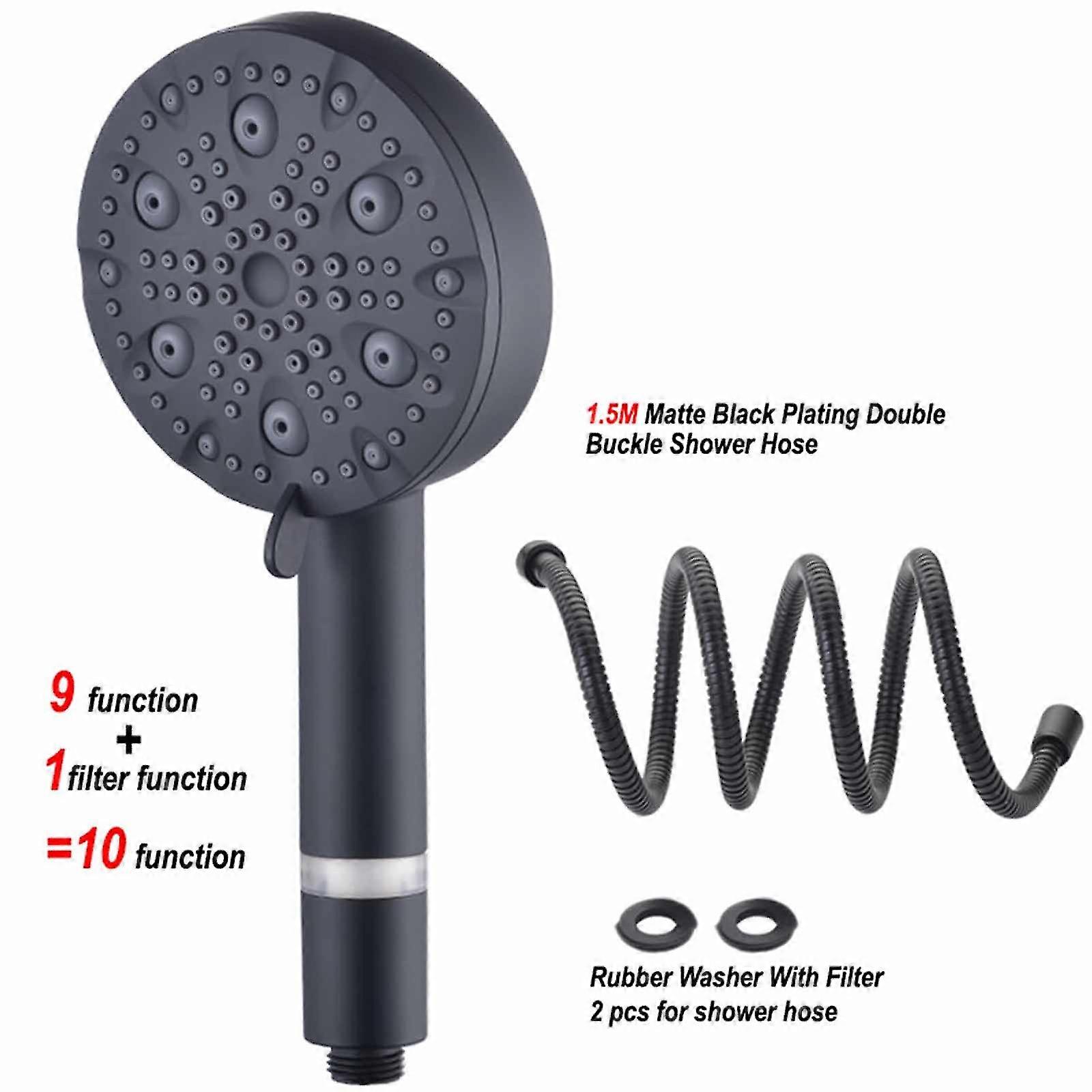 Handheld Shower Head with Filter, High Pressure 10 Functions Showerhead with Hose