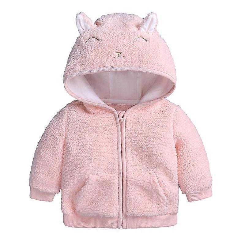 Neonata neonata autunno inverno giacca in pile con cappuccio cappotto con cappuccio con cappuccio cappotto con cappuccio 9-12 mesi (bianco)