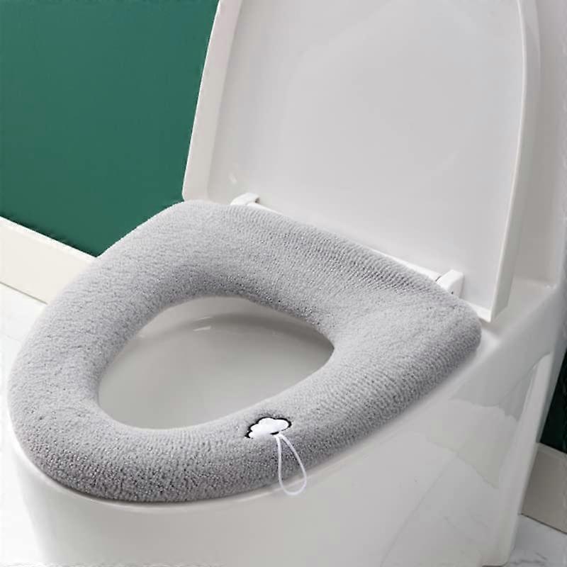 3 Pack Thick Toilet Seat Covers with Toilet Lid Handle - Soft, Thick, Stretchable, Washable Cushion - Fits All Oval Toilet Seats