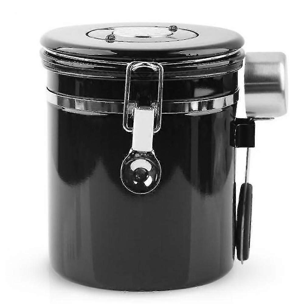 コーヒー豆用ステンレススチール気密気密缶(ブラック)