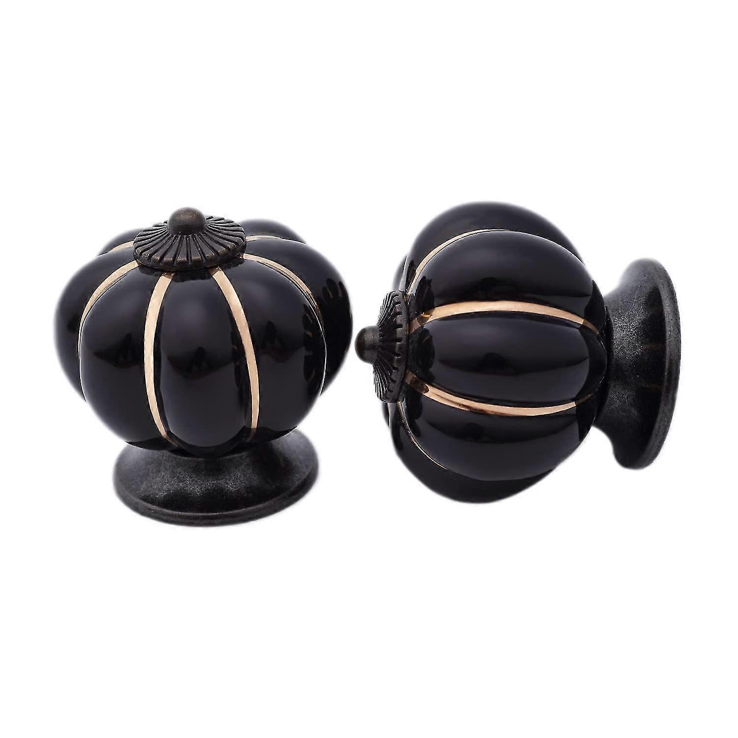 6 Pieces Ceramic Drawer Knobs Ceramic Door Knobs Pumpkin Shaped Cabinet Knobs Furniture Cabinet Knobs With Screws For Furniture, Kitchen Cabinets, Dra