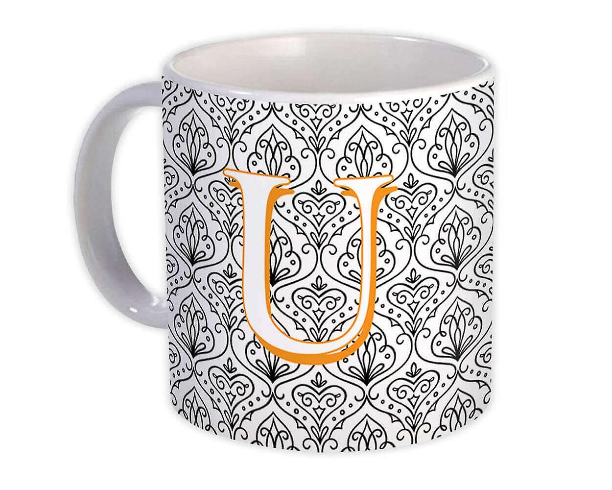 Gift Mug: Monogram Letter U Alphabet