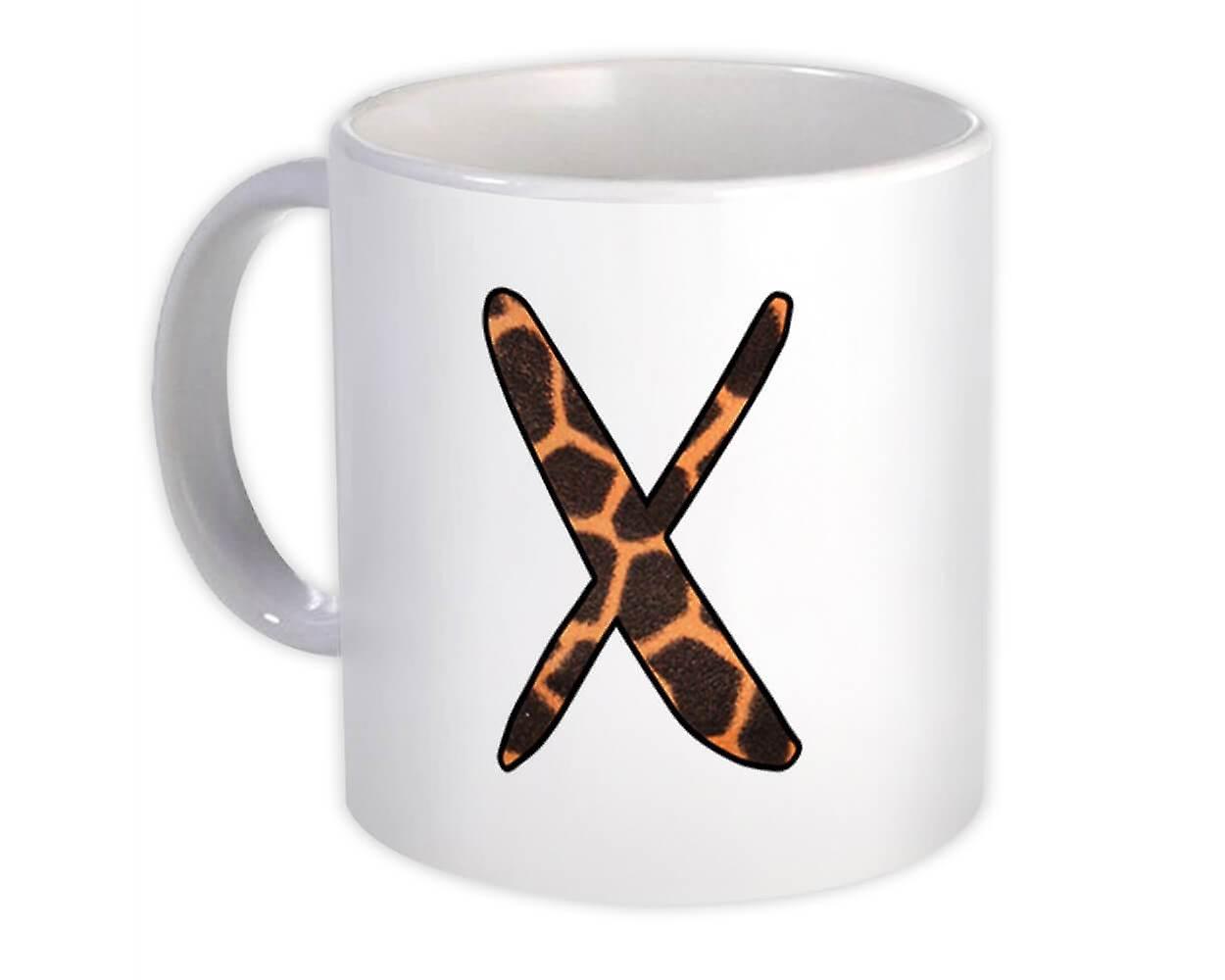 Gift Mug: Monogram Letter X Giraffe