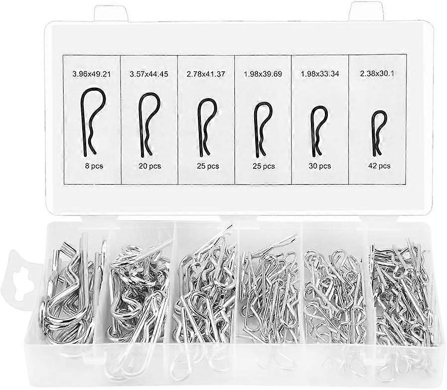 Cotter Pin Assortment Set - 150pcs R Cotter Pin Tractor Pin Clip Fastener Set