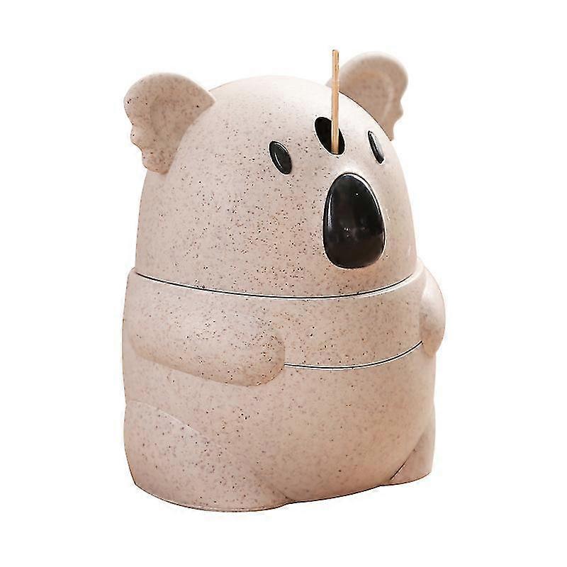 Toothpick Holder Dispenser Cute Koala Design Sturdy Safe Container Thick Toothpicks Container1pcs-brown