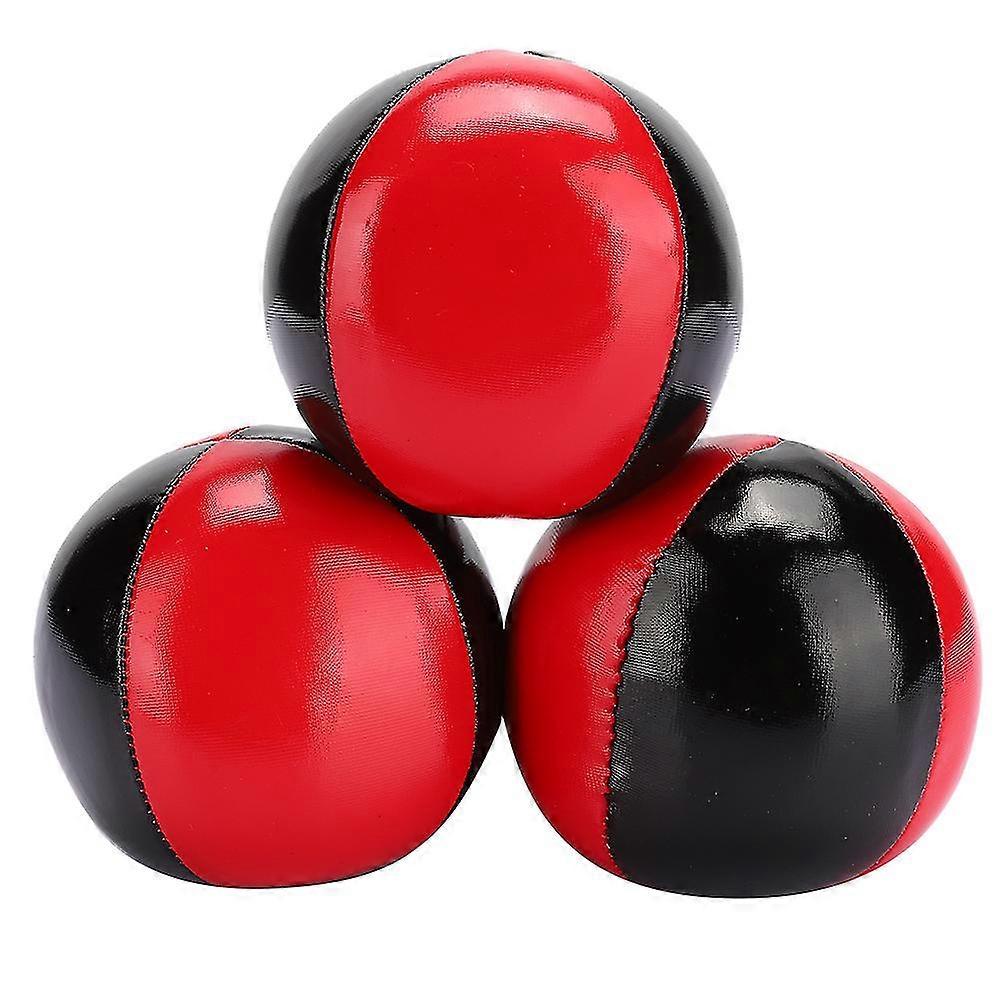 3pcs Red Black Pu Leather High End Portable Eps Fine Colloidal Particle Juggling Ball