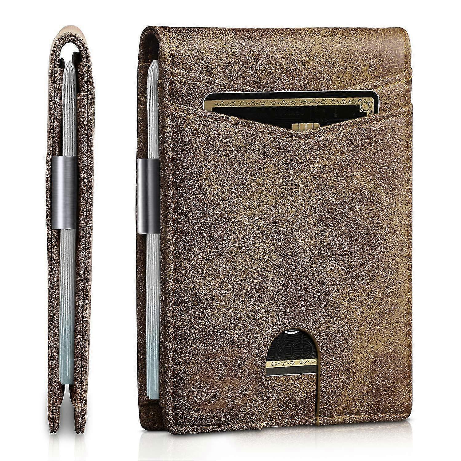 Ultra-Fine Leather Wallet for Men: Anti-Theft Design, Multi-Purpose Use, Slim Profile, RFID Blocking, Genuine Leather