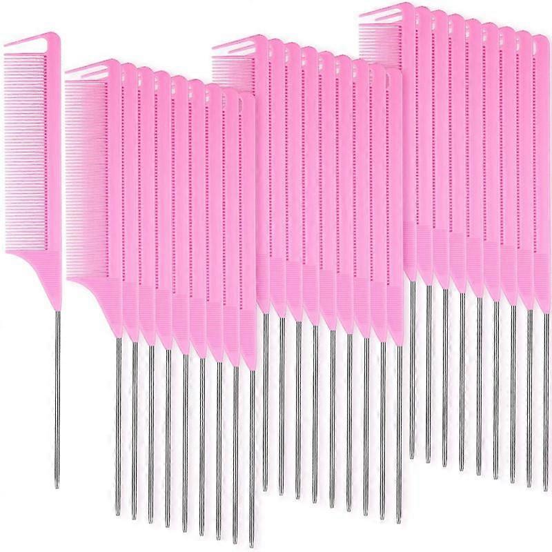 30 pièces peigne de séparation pour cheveux rat queue peigne broche en acier queue de rat en fibre de carbone résistant à la chaleur teasin