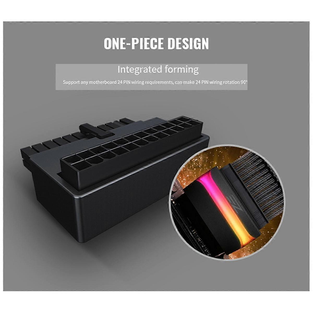 5V Synchronized 24 Pin Turn Header Computer Motherboard Atx Power Supply 24P to 90 Connector Turn