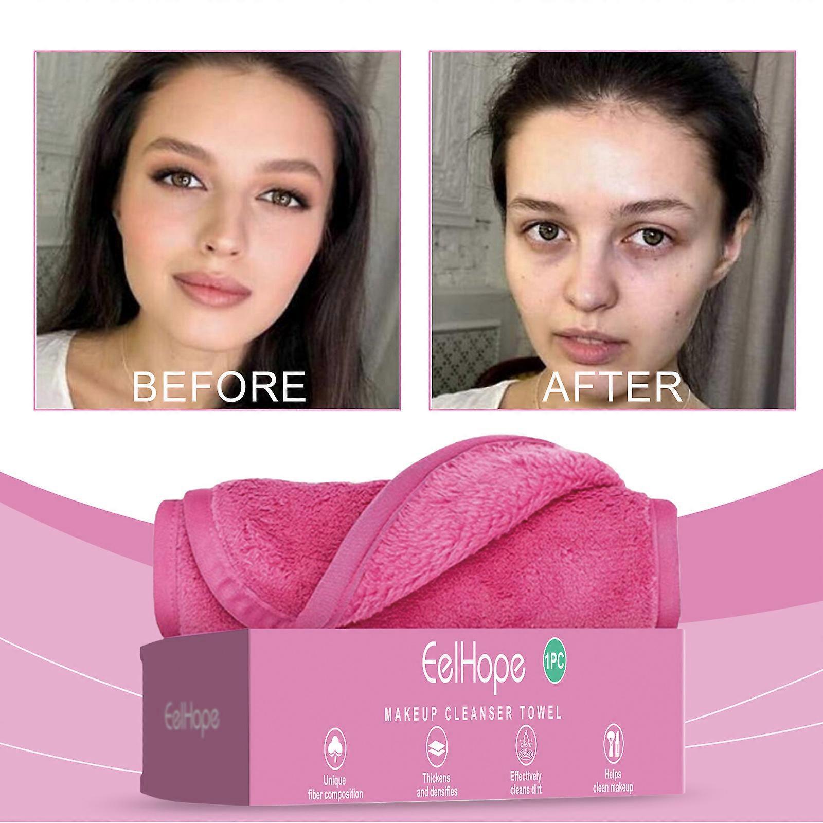 Reusable Makeup Remover Cloth, Ultra Soft Microfiber Facial Cleansing Cloth, Effortlessly Remove All Makeup Using Only Water, Including Waterproof Mak