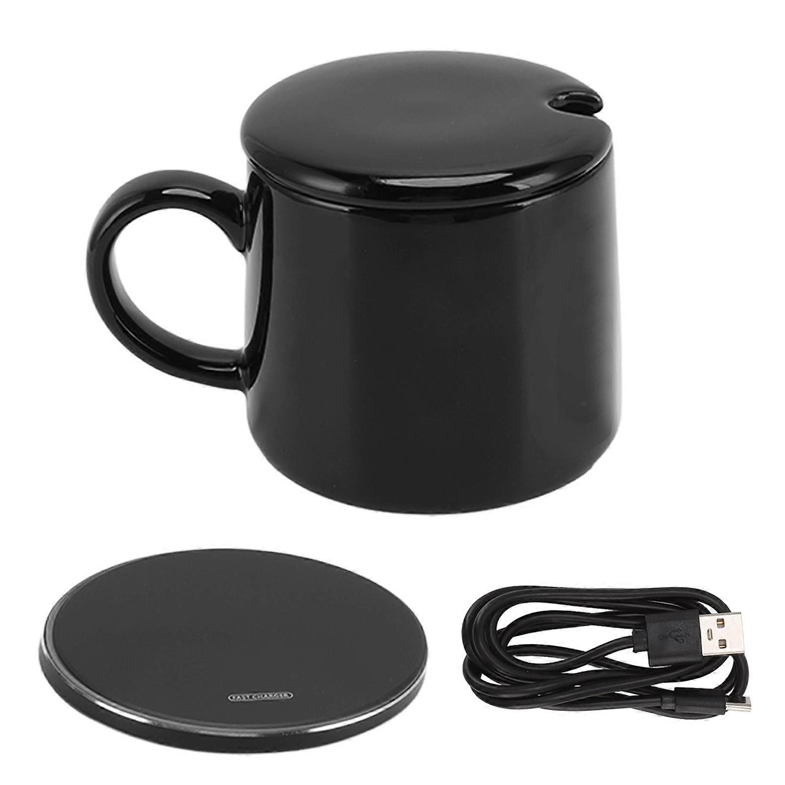 Desktop Coffee Warmer with Mug Set 50C Constant Temperature USB Smart Cup Warmer with Wireless Charging for Home
