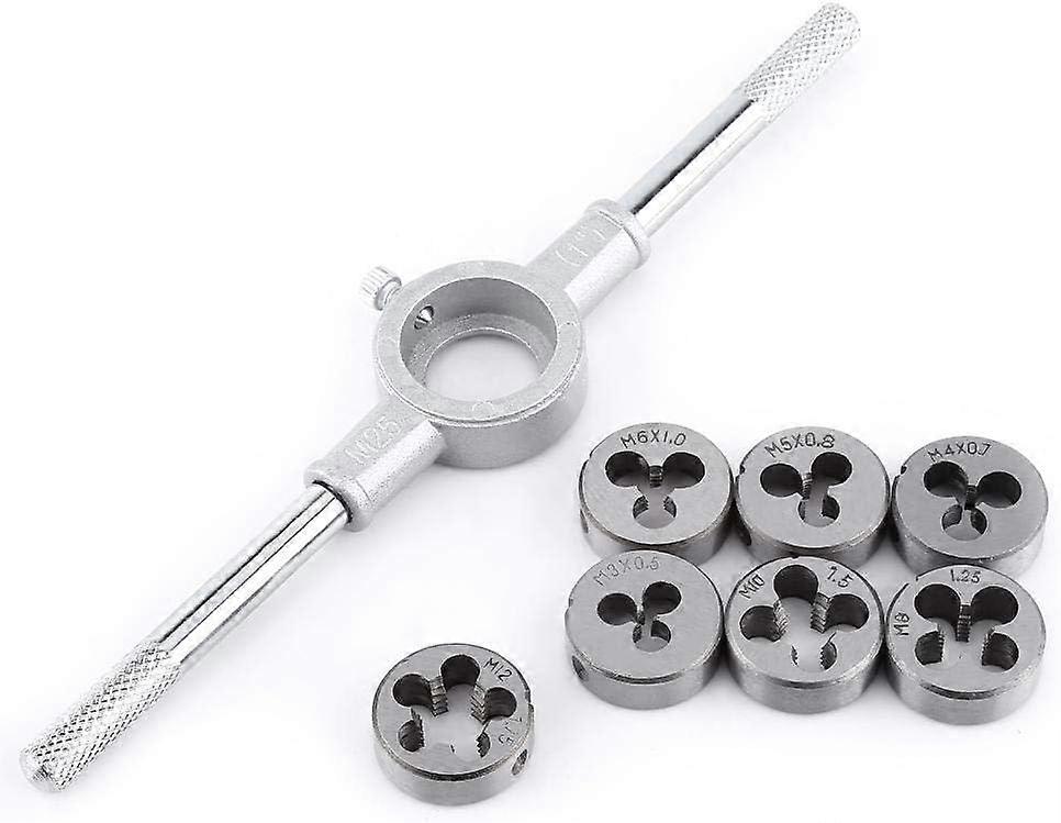 8PCS Screw - 8PCS Screw Die & Wrench Spanner External Thread Processing Tapping Hand Tool Kit