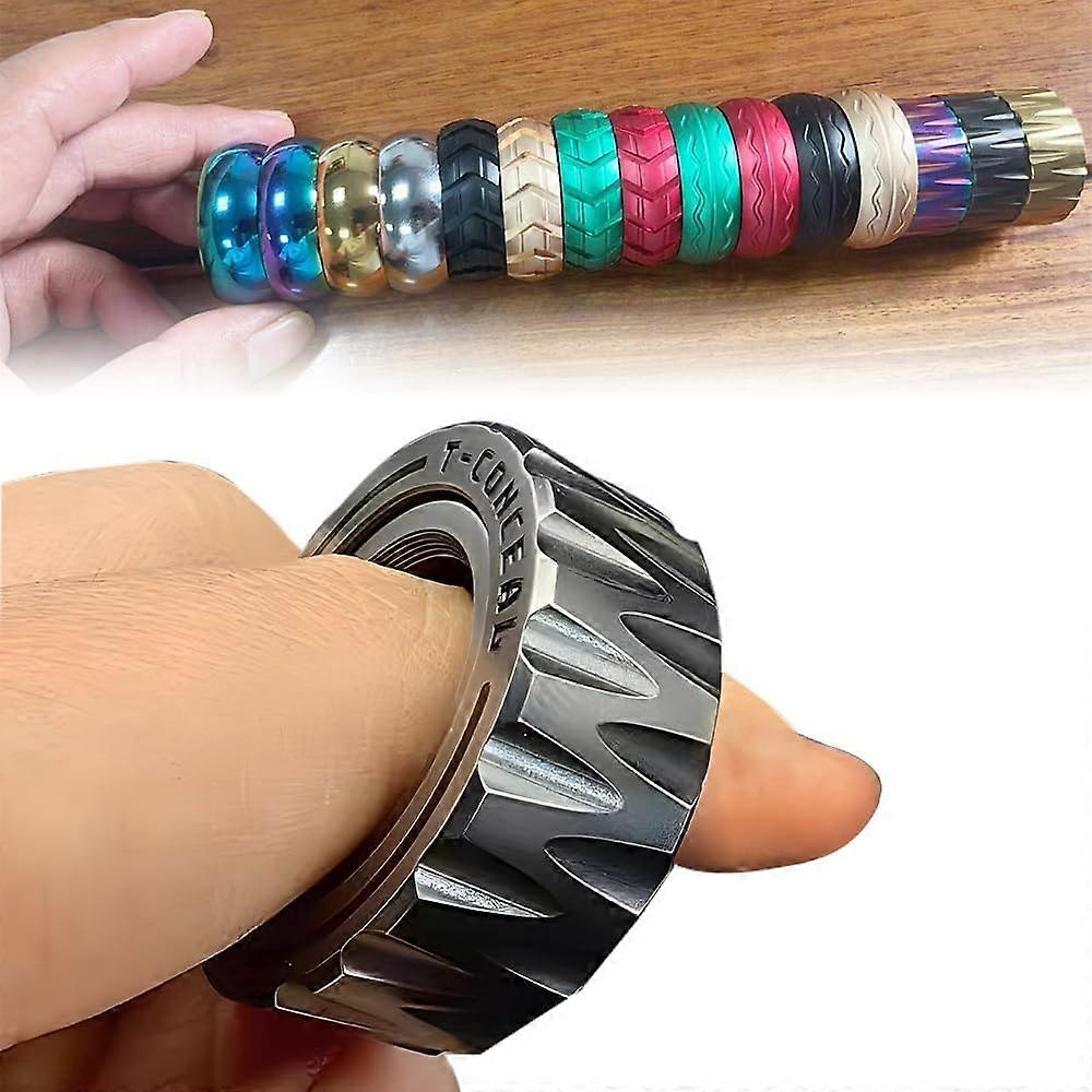 Ny oppgradert Dual Function rustfritt stål motorsykkel dekk fidget ring angst leker spinner