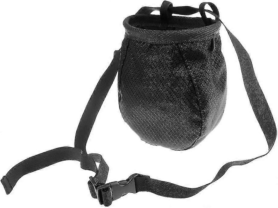 Kiipeilijän liitulaukku boulderointikiipeilyvarusteisiin lantiovyöllä - musta