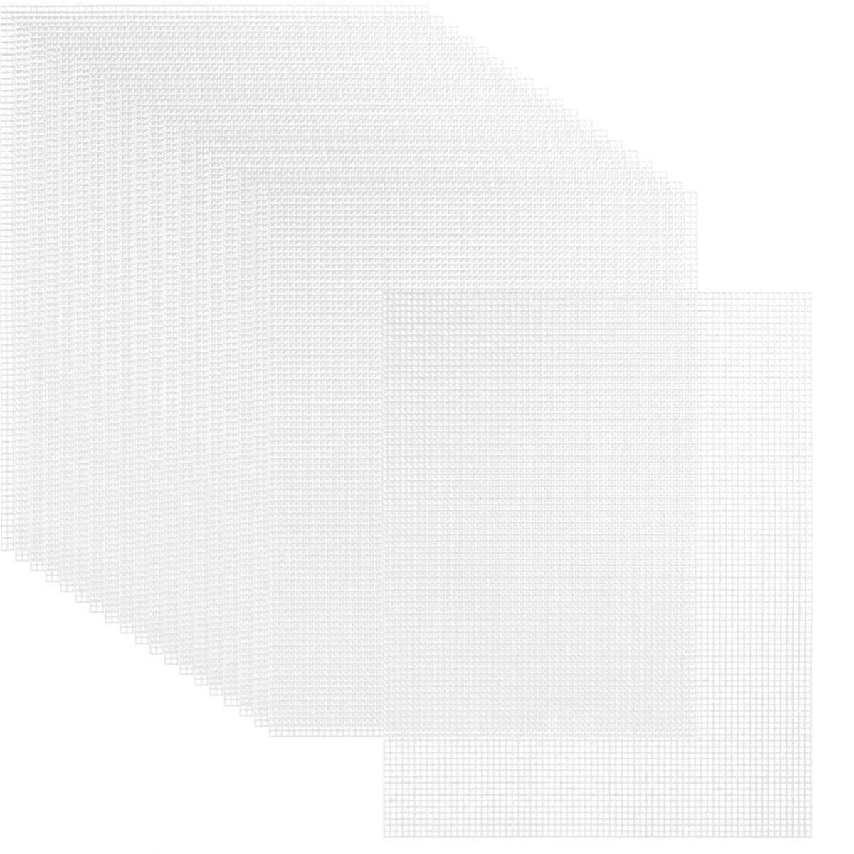 20 Sheets Plastic Canvas, 13x10.2Inch 7CT Transparent Plastic Mesh Canvas Sheets for Embroidery Mesh Sheets