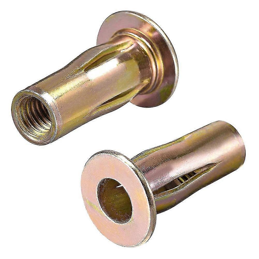 -grip Rivet-nut, M8 Pre-bulbed Steel --plated Flat Threaded Insert Nut 25pcs