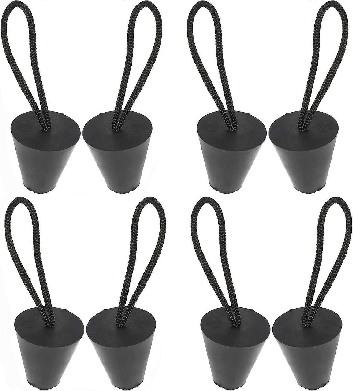 8-PC Universal Kayak Drain Plug με Lanyard Drain ή Drain (8-Pack, Μαύρο)