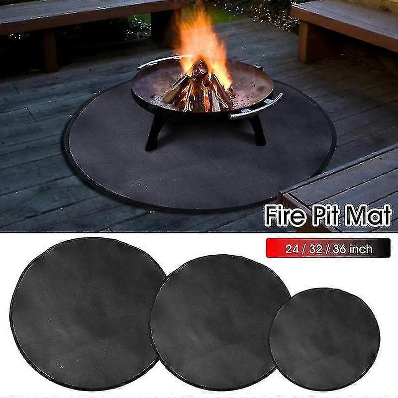Single Layer 24inch/32inch/36inch High Temperature Resistant Ash Mats Fiberglass Fire Pit Mats Fire-resistant Floor Mats Barbecue Mats