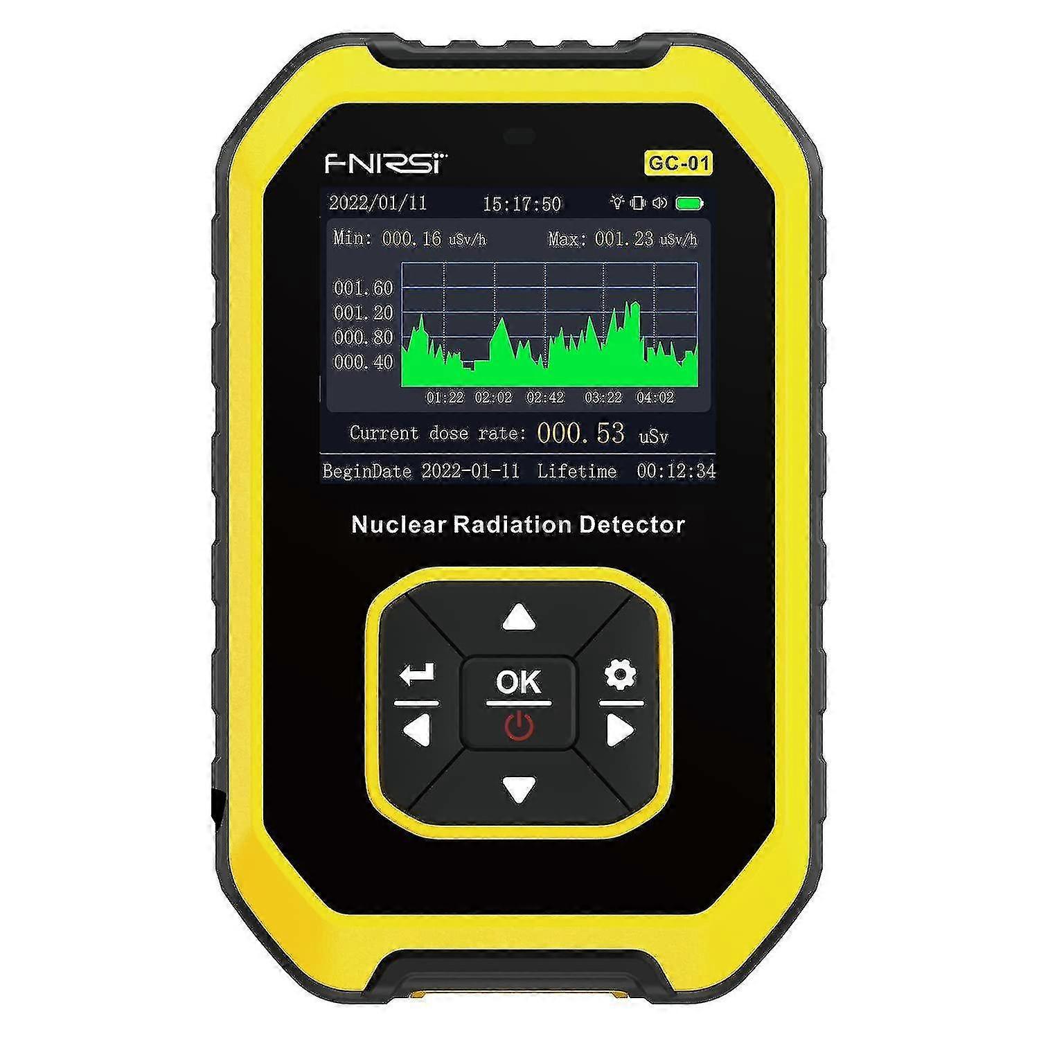 Detector de Radiação Nuclear Geiger Counter - Dosímetro de Radiação FNIRSI com Display LCD, Ha Portátil