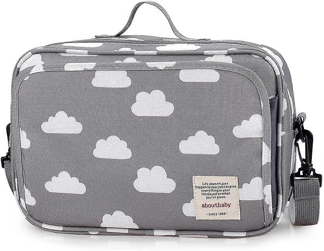 Pram Buggy Bag Organiser & Stroller Organiser,Large Stroller Storage with Deep Cup Holder(Cloud)