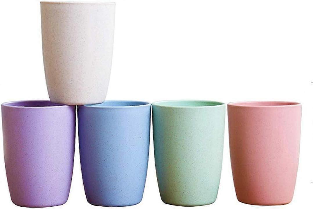 Environmentally Friendly Reusable Drinking Cup Wheat Straw Biodegradable Healthy Tumbler Set 5 Colors
