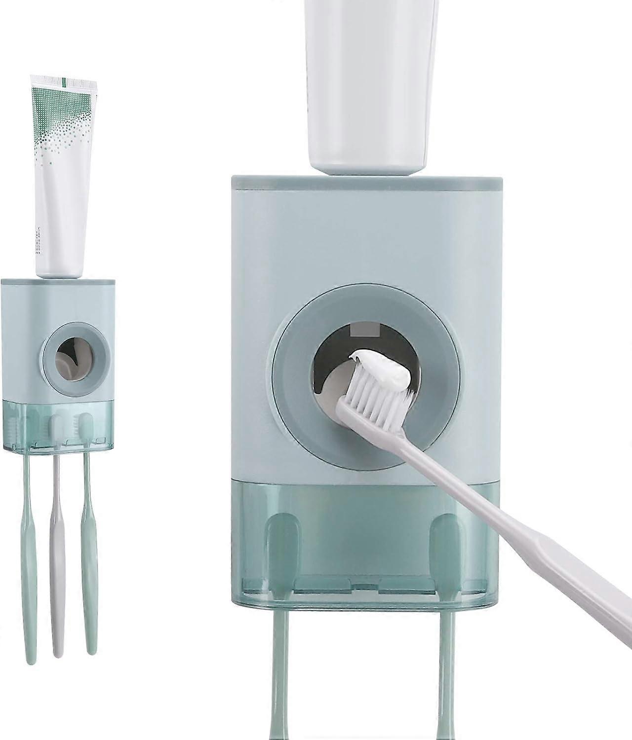 Bathroom toothbrush holder wall-mounted electric shower toothbrush holder children's automatic toothpaste squeezer (blue)