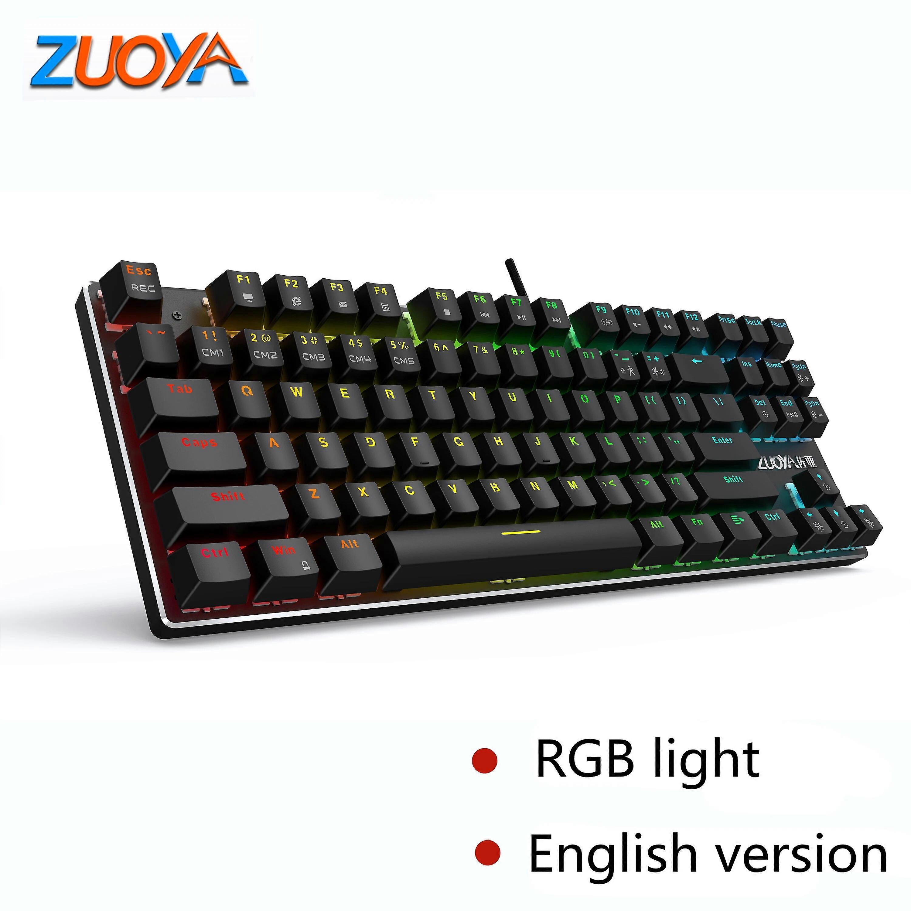 ZUOYA  87KEY Mechanical Gaming Keyboard RGB Backlit USB Wired  Red Switch  Anti-ghosting For Gamer PC