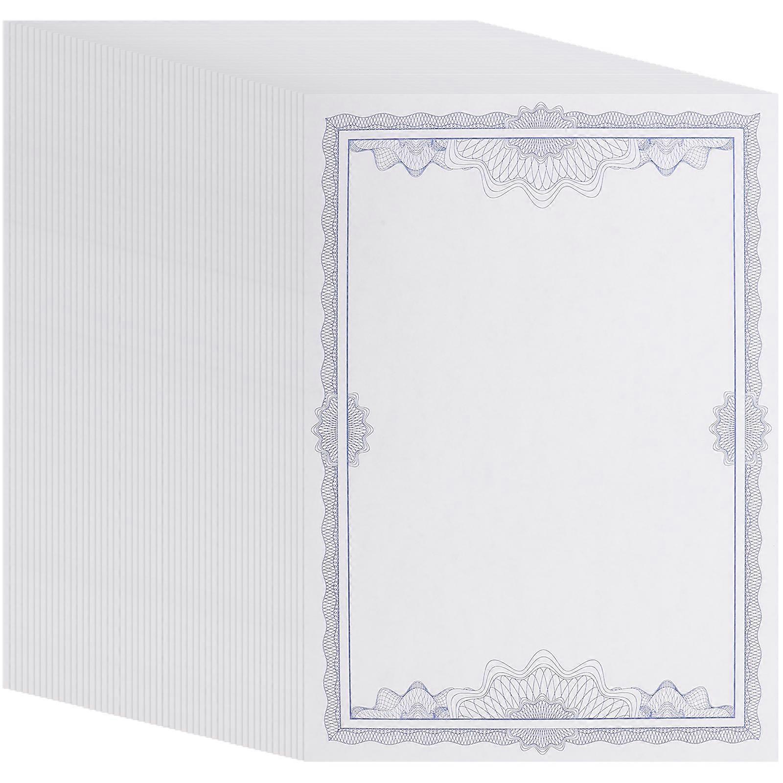 50 Sheets Blank Certificate Paper Printable Paper Award Paper Certificate Inner Paper for Office Use