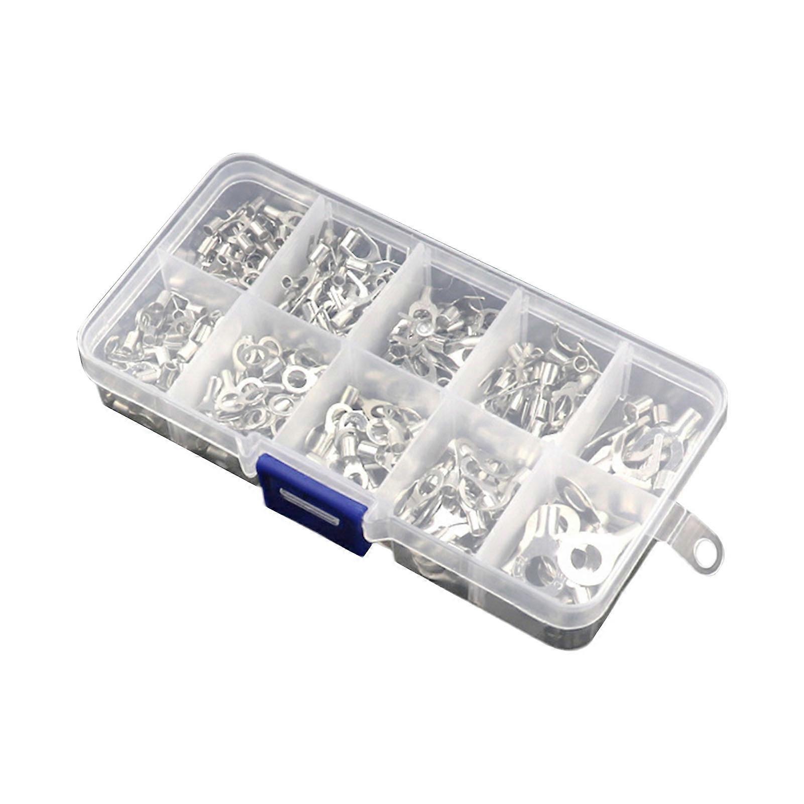 Mengxi 320Pcs Fork Shape Cold Pressed Wire Connector Copper OT/UT Terminal Blocks Set