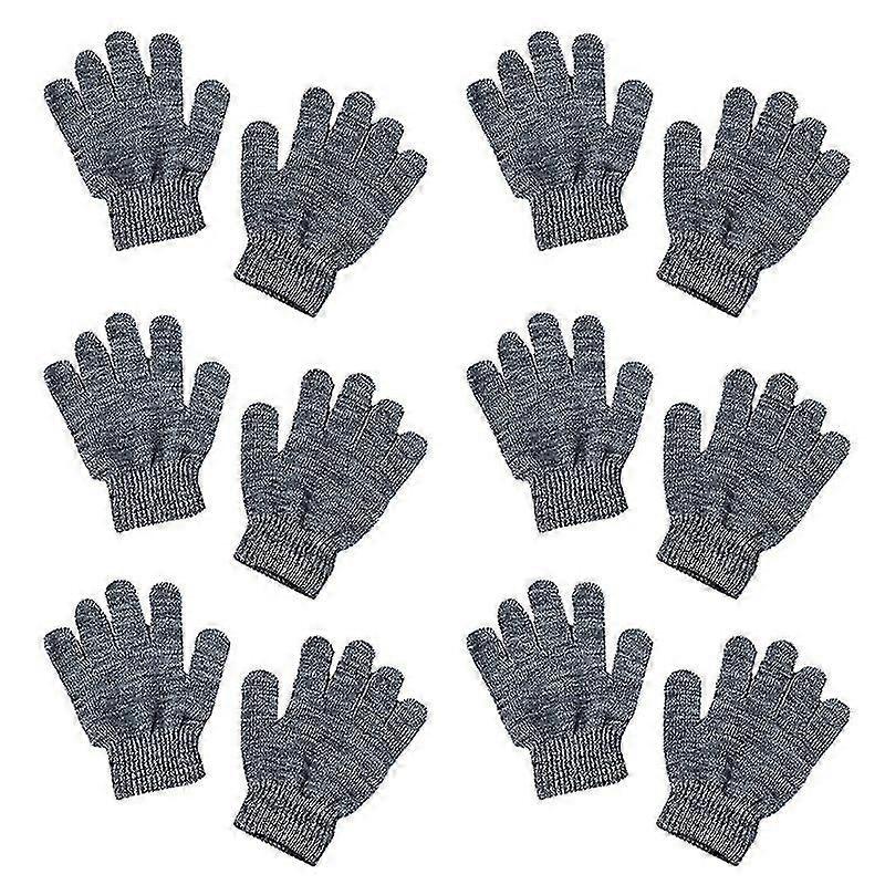 6 paria lapset Lapset Talvi neulotut koko sormen käsineet Opiskelija Neon Kiinteä väri Ulkona Pyöräily Lämpimät Maagiset lapaset