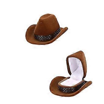 Cowboy Hat Shape Velvet Display Gaveeske smykker Case For Halskjede øredobber Ring Shytmv